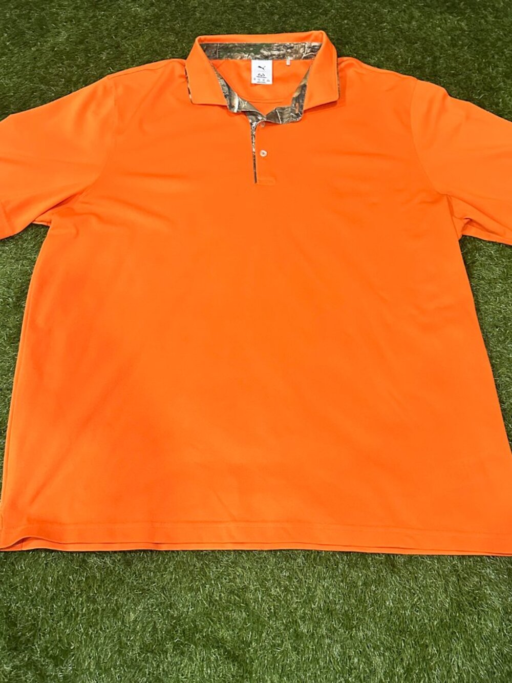 PUMA x REALTREE Tipped Polo Rickie Orange Mens Size XXL